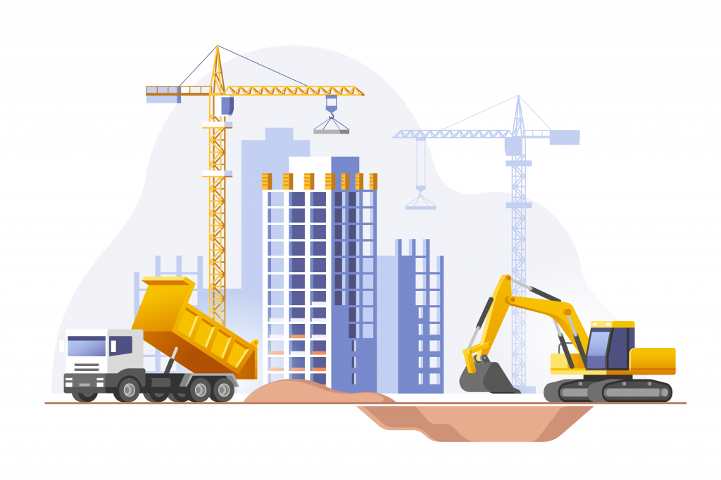 An Illustrated Representation of a Construction Site | Digital Marketing for Builders -Digital Marketing for Construction Companies - Blog Image.
