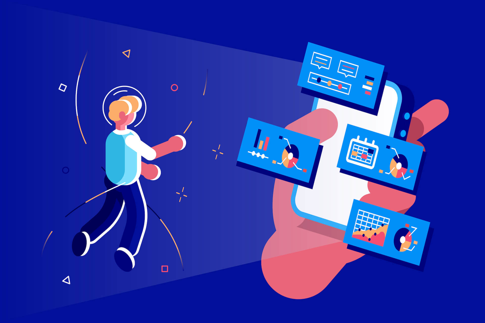 Man interacting with phone | Featured image for the ‘Creating Interactive Web Pages & Improving Your User Engagement’ blog by Resurge Digital.